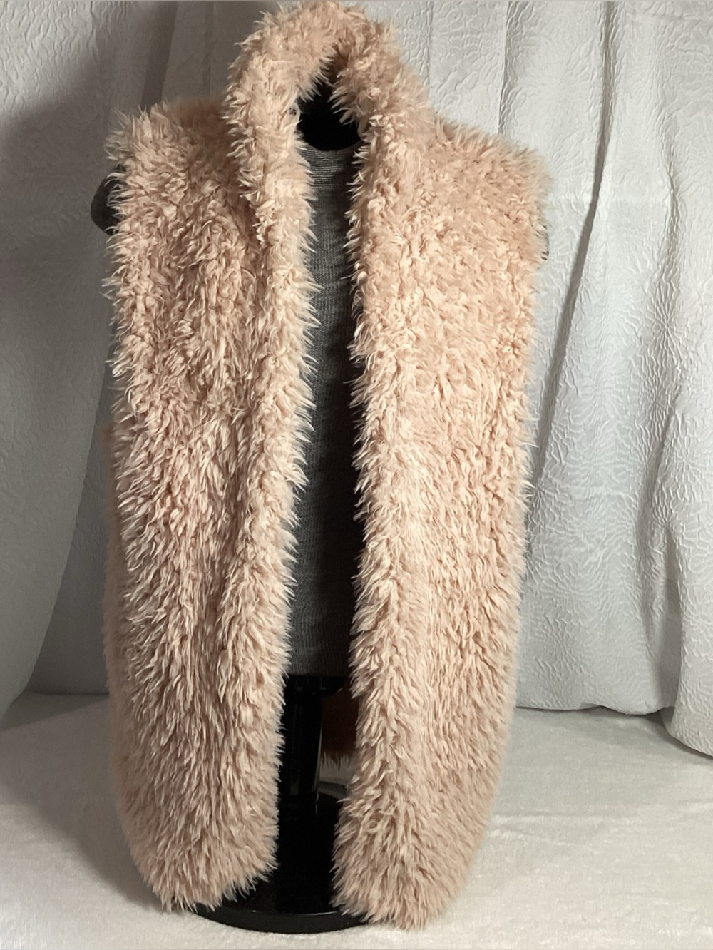 Cracker Barrel Womans XL Frazzle Dusty Pink Sherpa Open Sleeveless Vest NEW